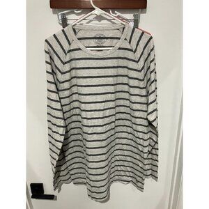 American Eagle Outfitters Men's Y2K Striped Long Sleeved T-Shirt, Tan/Gray, XL T